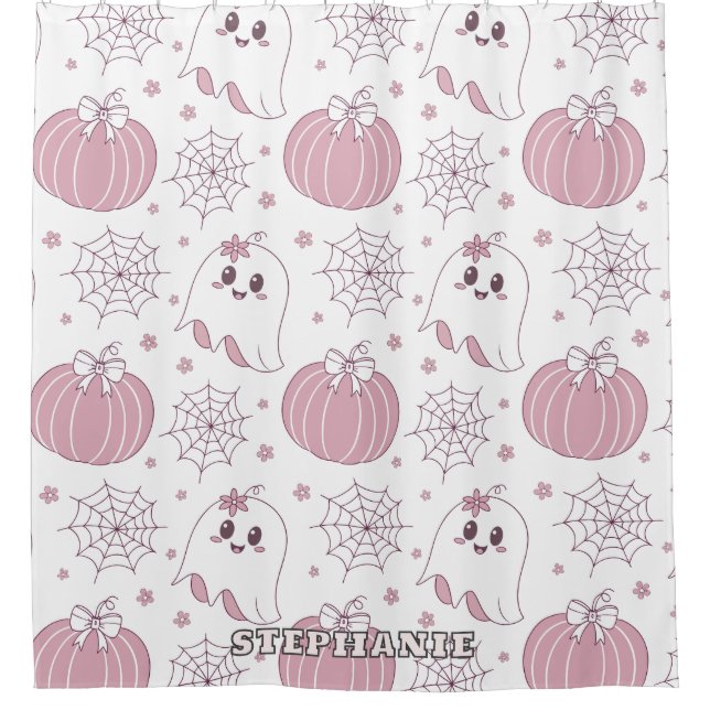 Pastel Pink Halloween Seamless Pattern (3) (Front)