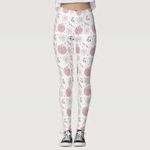 Pastel Pink Halloween Seamless Pattern (3) Leggings