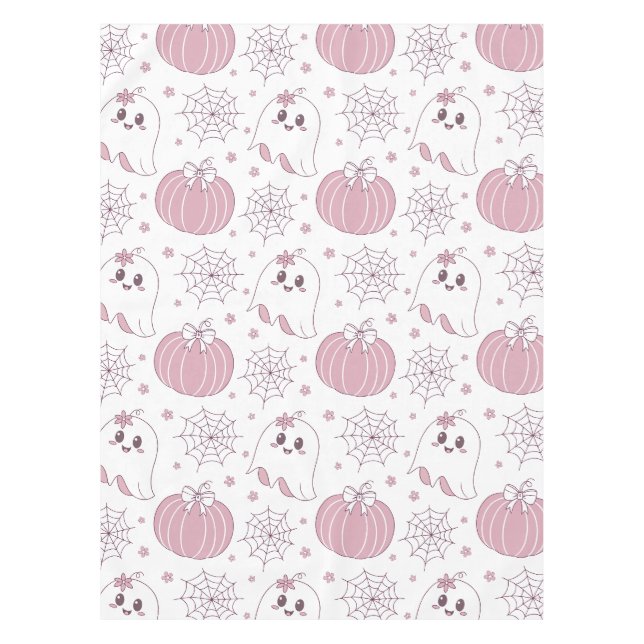 Pastel Pink Halloween Seamless Pattern (3) Tablecloth (Front)