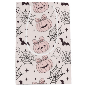 Pastel Pink Halloween Seamless Pattern (5) Medium Gift Bag