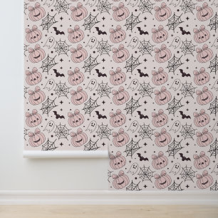 Pastel Pink Halloween Seamless Pattern (5) Wallpaper