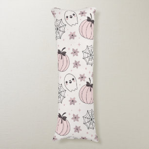 Pastel Pink Halloween Seamless Pattern Body Pillow