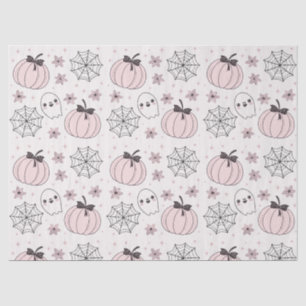 Pastel Pink Halloween Seamless Pattern Tissue Paper