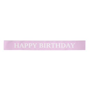 Pastel Pink Happy Birthday Girl 1st Birthday Satin Ribbon