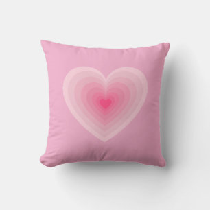 Pastel Pink Heart Design – Modern Love Symbol Throw Pillow