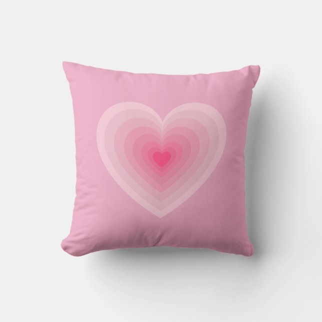 Pastel Pink Heart Design – Modern Love Symbol Throw Pillow (Front)