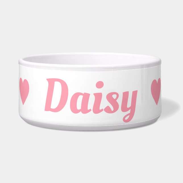 Pastel Pink Heart Dog Name (Front)