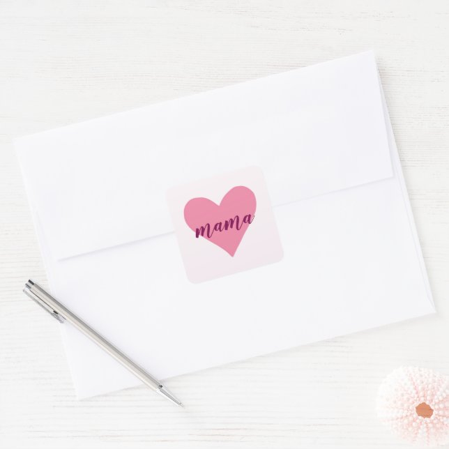 Pastel Pink Heart Mama Sticker  (Envelope)