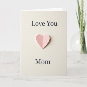 Pastel Pink Heart Mothers Day Card