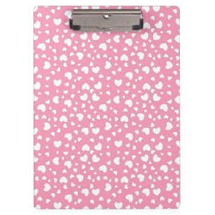 Pastel Pink Heart Polka Dots Clipboard
