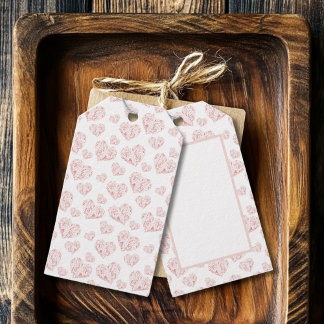 Pastel Pink Hearts Gift Tags