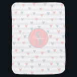 Pastel Pink Hearts Polka Dots Stripes Custom Name Baby Blanket<br><div class="desc">Introducing our Sweetheart Baby Blanket, a delightful blend of love and coziness for your little one. The repeated hearts and round dots on a striped pattern create a girly and romantic touch, perfect for adding a dash of love to your baby's nursery. Personalize it with monogrammed initials and their name...</div>