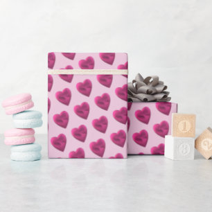Pastel Pink Hearts Simple Minimal Wrapping Paper