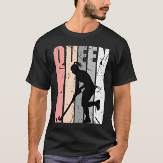 Pastel Pink Hockey Queen Birthday Themed Princess T-Shirt