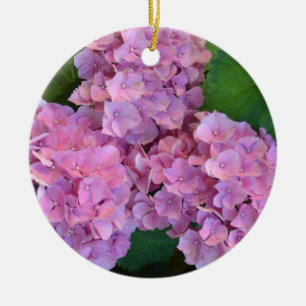 Pastel pink Hortensia hydrangea bloom Ceramic Ornament
