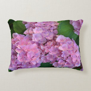 Pastel pink Hortensia hydrangea flowers Accent Pillow