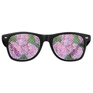 Pastel pink Hortensia hydrangea flowers  Retro Sunglasses