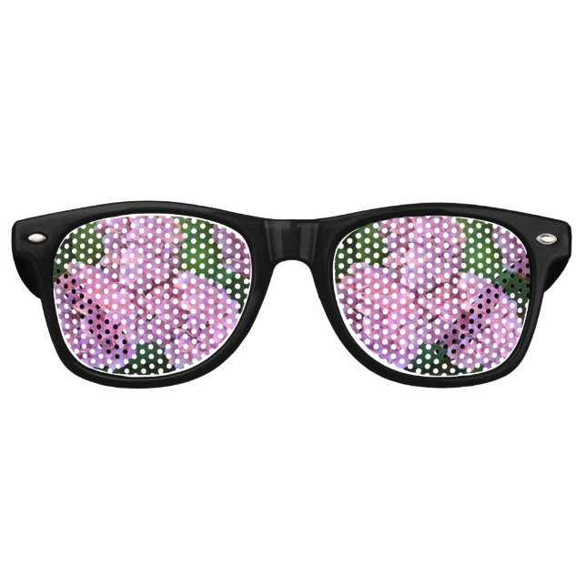 Pastel pink Hortensia hydrangea flowers  Retro Sunglasses (Front)