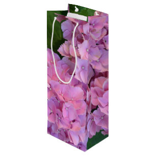 Pastel pink Hortensia hydrangea flowers Wine Gift Bag