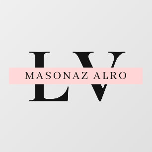 Pastel Pink Initial Personalized door sign