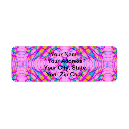 Pastel Pink Kaleidoscope Pattern Abstract Pretty Return Address Label