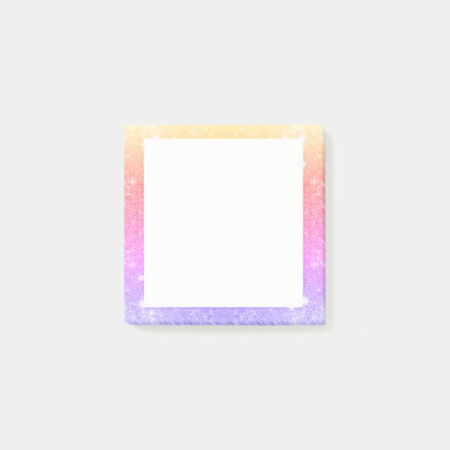 Pastel Pink Lavender Gold Glitter Sparkle Post-it Notes (Front)
