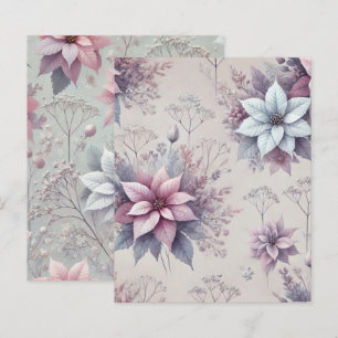 Pastel Pink & Lavender Poinsettia Scrapbook Paper