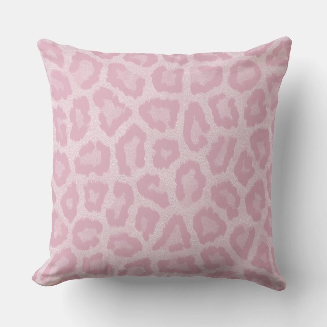 Pastel pink leopard abstract modern pillow (Front)