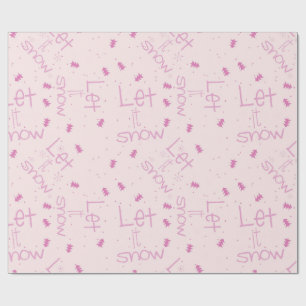 Pastel Pink "Let It Snow" Christmas Wrapping Paper