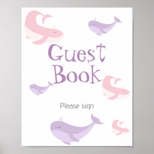 Pastel Pink Lilac Whale Livre d'or