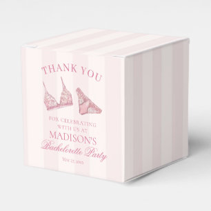 Pastel Pink Lingerie Bachelorette Party Dessert Favor Box