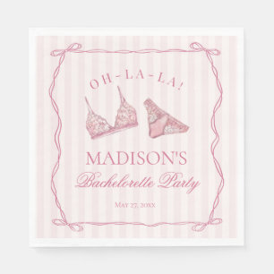 Pastel Pink Lingerie Shower Bachelorette Party Napkin