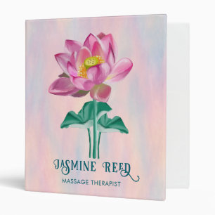 Pastel Pink Lotus Elegant Massage Therapy Binder