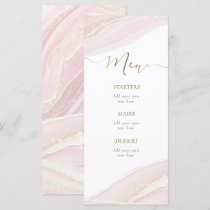 pastel pink marble Menu
