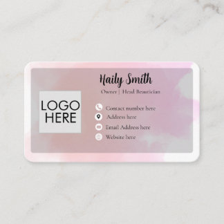 Pastel Pink & Mauve Gradient Modern Business card