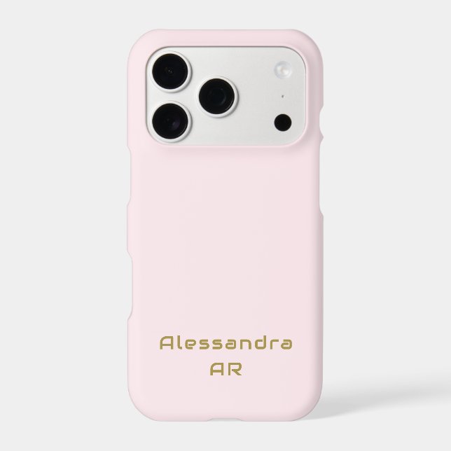Pastel Pink Minimalist Gold Name Initials Custom  (Back)