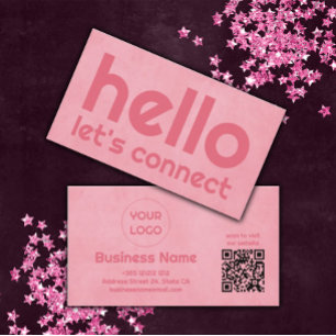 Pastel Pink Modern Minimal Business Card