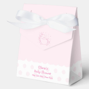 Pastel Pink Modern Polka Dot Unicorn Baby Shower Favor Box