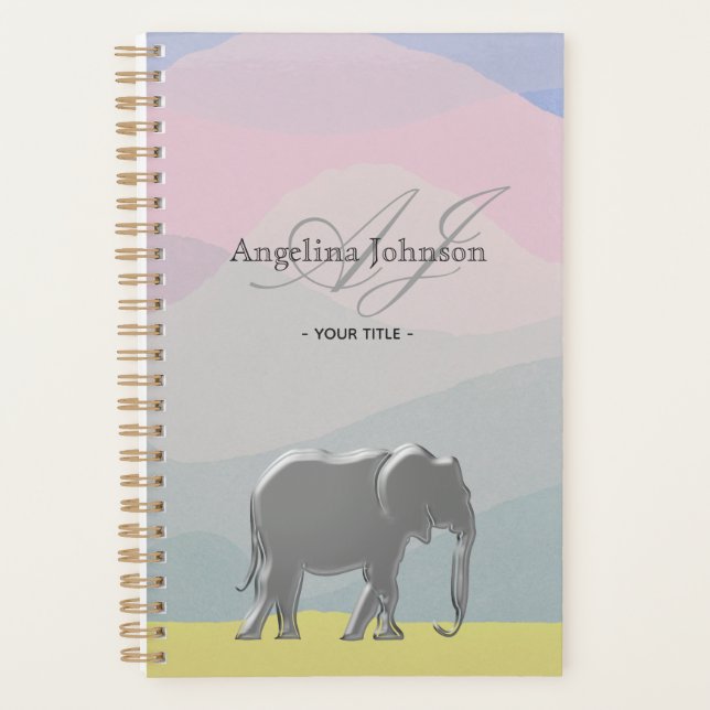 Pastel Pink Monogrammed Planner (Front)