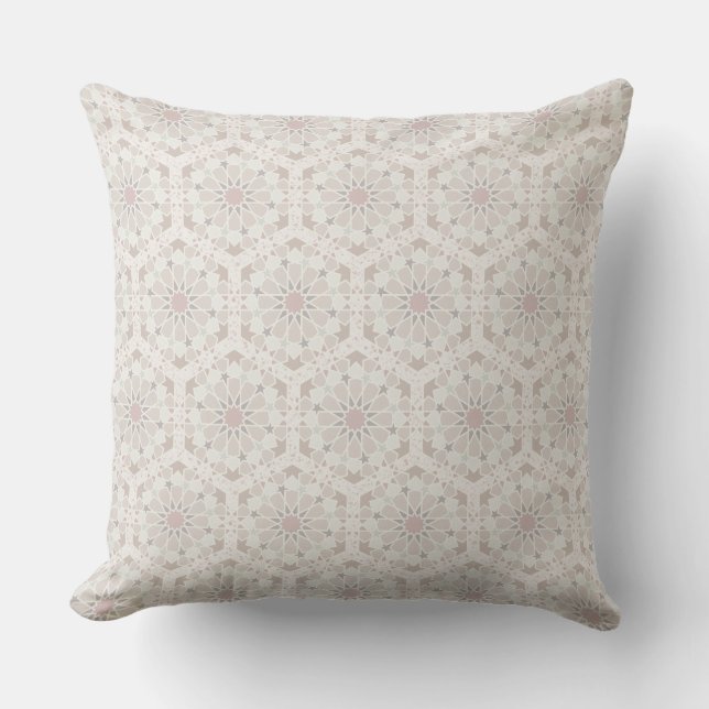 Pastel pink Moroccan pattern pillow  (Front)