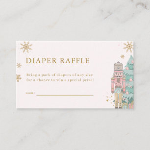Pastel Pink Nutcracker Diaper Raffle Card Baby 