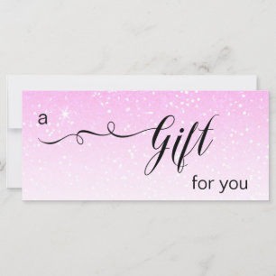 *~* Pastel Pink Ombre Glitter Trendy Gift Card