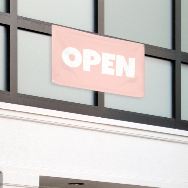Pastel Pink OPEN Banner (Outside Building)