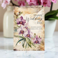 Pastel Pink Orchid Blooms Watercolor Wedding