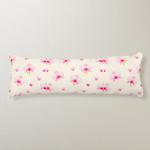 Pastel pink orchids body pillow