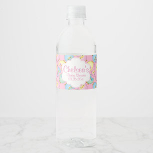 Pastel Pink Owl Baby Boy Shower Theme Water Bottle Label