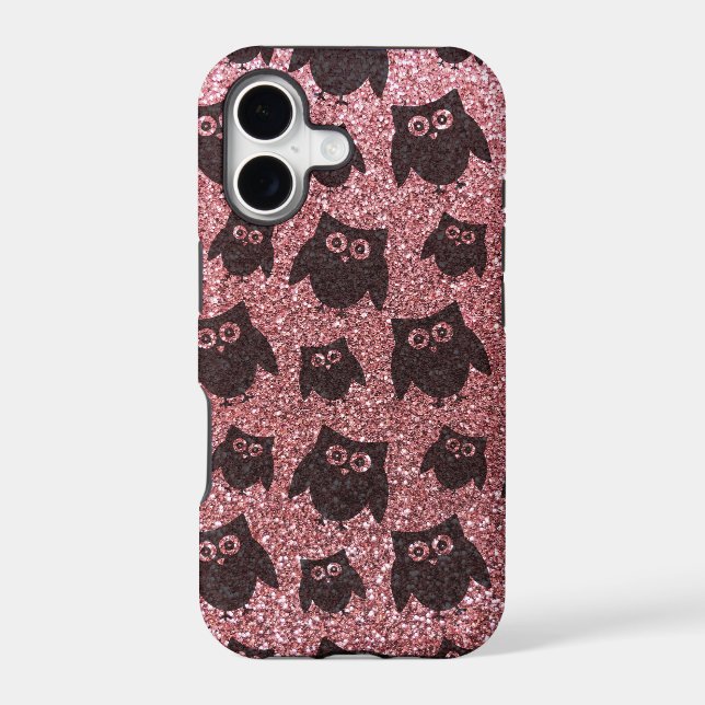 pastel pink owl glitter pattern (Back)