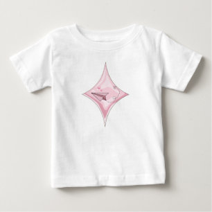 Pastel Pink Paper Plane in Diamond Sparkle Baby T-Shirt