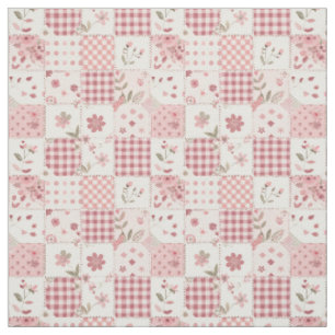 Pastel Pink Patchwork Vintage Cottagecore Quilt Fabric