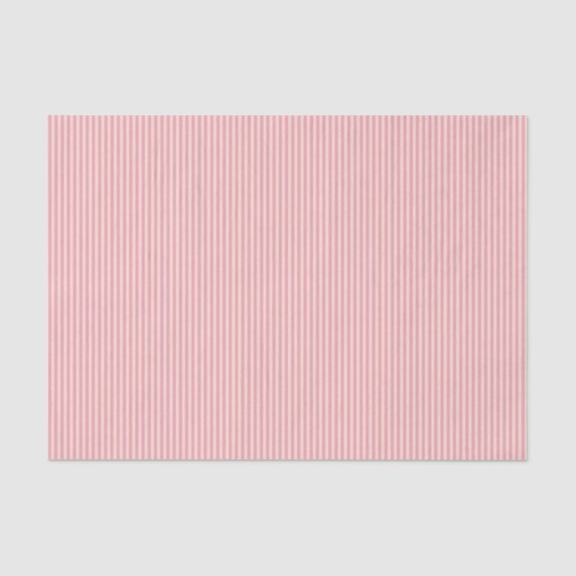 Pastel Pink Pinstripes Tissue Paper (Front)